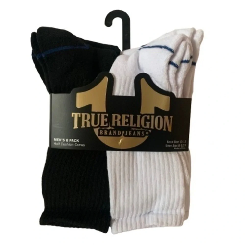 NWT. TRUE RELIGION Men’s 8 Pack Crew Socks